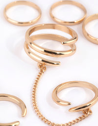 Gold Swirl Chain Ring 5-Pack - link has visual effect only