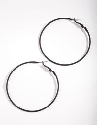 Black Simple Hoop Earrings - link has visual effect only