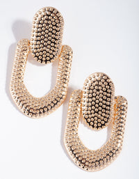 Gold Dimple Oval Earrings - link has visual effect only