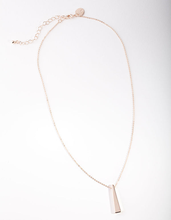 Rose Gold Triangle Drop Necklace