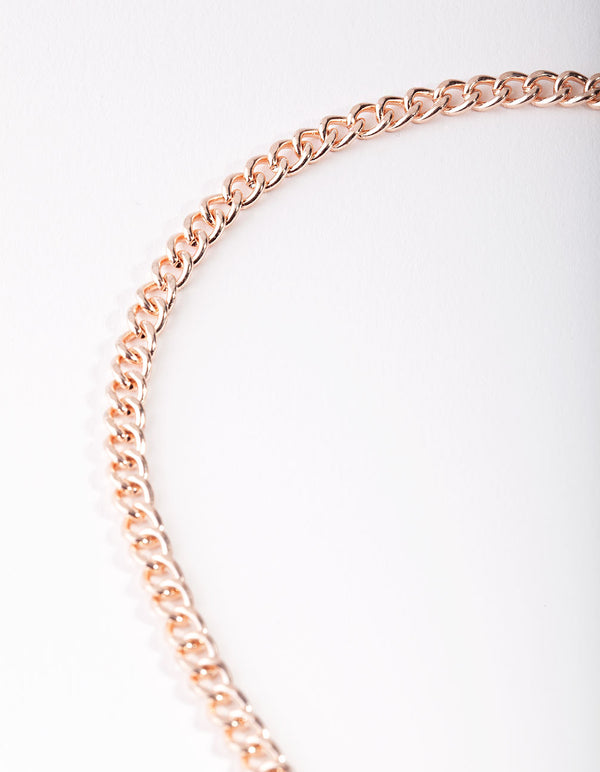 Rose Gold Pearl T-Bar Necklace