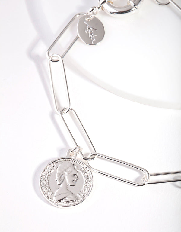 Real Silver Plated Freshwater Pearl Charm Bracelet