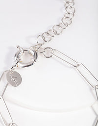 Real Silver Plated Freshwater Pearl Charm Bracelet - link has visual effect only