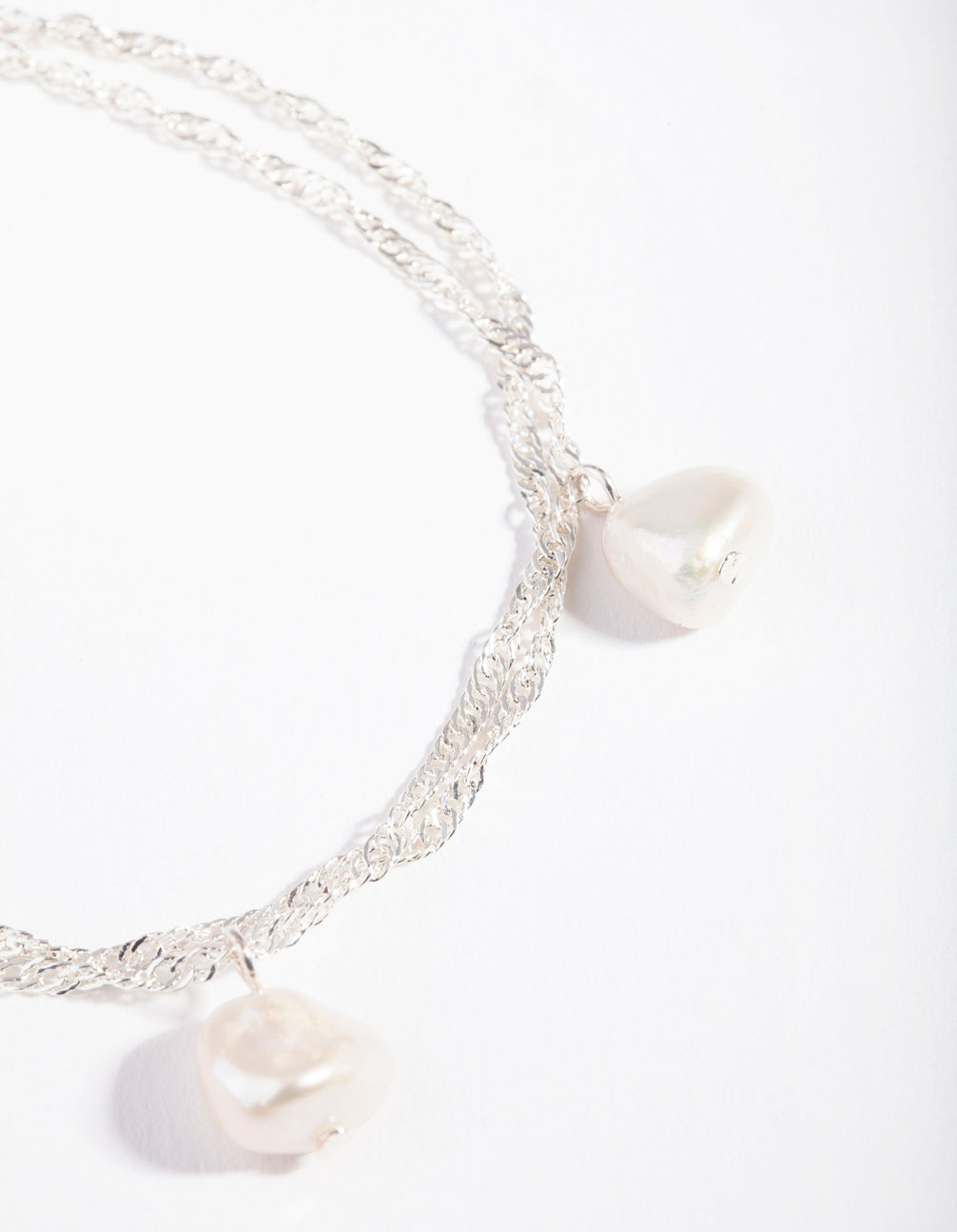 Real Silver Plated Triple Freshwater Pearl Bracelet