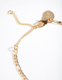 Real Gold Plated Thin Chain Bracelet - link has visual effect only