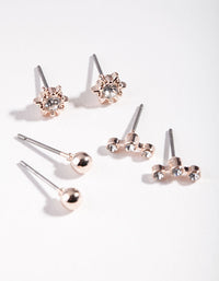 Rose Gold Cosmo Stud Earring Pack - link has visual effect only