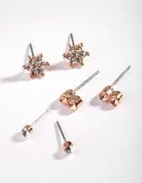 Gold Double Ball Stud Earring Pack - link has visual effect only