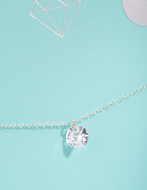 Sterling Silver Cubic Zirconia 1 Carat Round Stone Bracelet