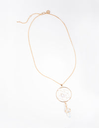 Gold Moonstone Dreamcatcher Necklace - link has visual effect only