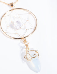 Gold Moonstone Dreamcatcher Necklace - link has visual effect only