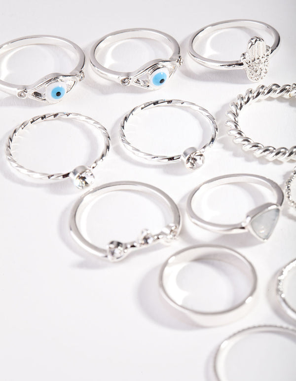 Silver Layered Symbol Ring 24-Pack