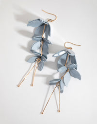 Blue Pearlised Flower Drop Earrings - link has visual effect only