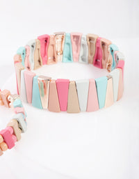 Rose Gold Multi Colour Metal Bracelet 2 Pack - link has visual effect only
