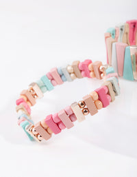 Rose Gold Multi Colour Metal Bracelet 2 Pack - link has visual effect only