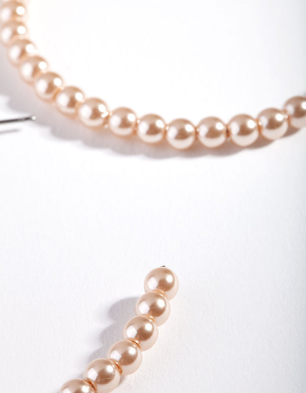 Rose Gold Mini Pearl Bead Earrings