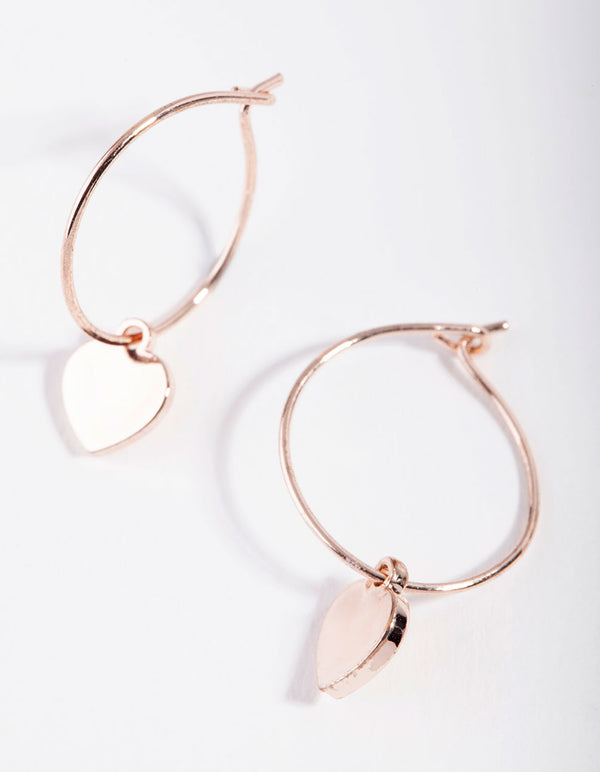 Rose Gold Mini Heart Hoop Earrings