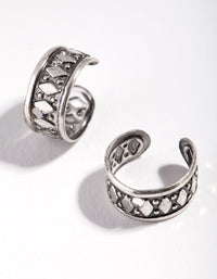 Antique Silver Textured Ear Cuff Pack - link has visual effect only
