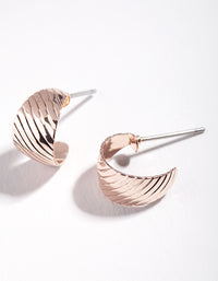 Rose Gold Textured Chunky Hoop Earrings - link has visual effect only