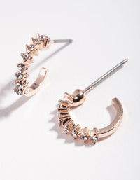 Rose Gold Micro Diamante Hoop Earrings - link has visual effect only