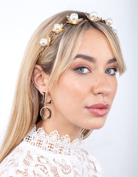 Gold Pearl Flower Headband - link has visual effect only