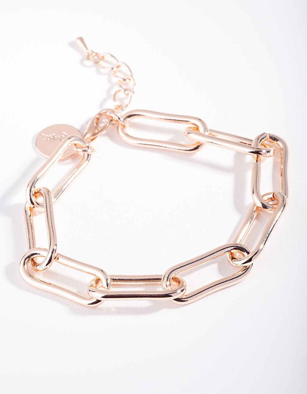 Rose Gold Rectangle Chain Link Bracelet