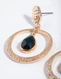 Gold Green Mix Bead Drop Earrings - link has visual effect only