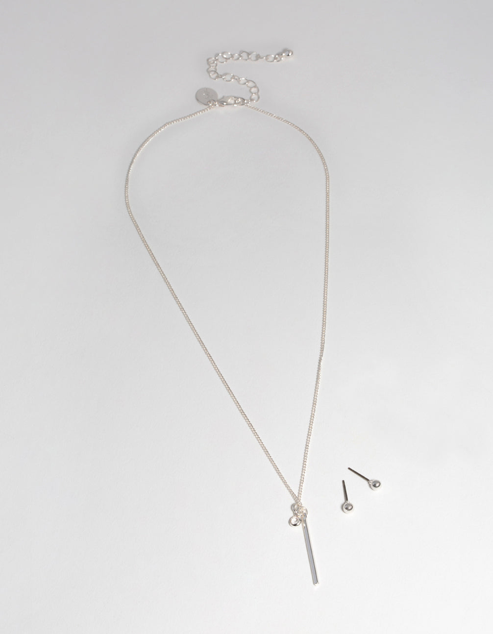Silver Bar Earring & Necklace Set