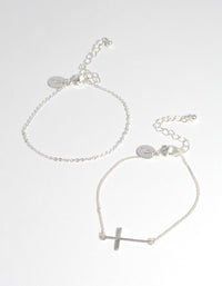 Silver Cross Pack Bracelet - link has visual effect only