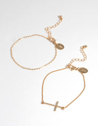 Gold Cross Pack Bracelet - link has visual effect only