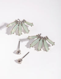 Silver Half Flower Pack Earring - link has visual effect only