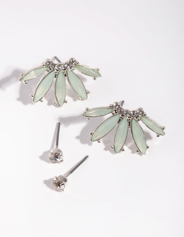 Silver Half Flower Pack Earring