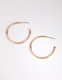 Gold Curved Large Hoop Earrings - link has visual effect only