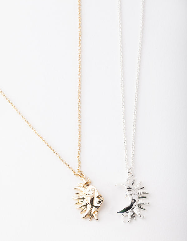Mixed Metal Half Sun Necklace Pack