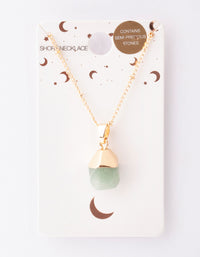 Gold Green Semi Precious Stone Necklace - link has visual effect only