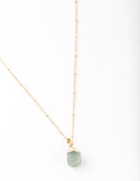 Gold Green Semi Precious Stone Necklace - link has visual effect only