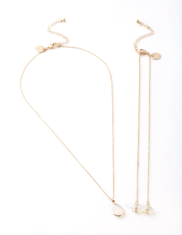 Gold Teardrop & Shard Necklace Pack