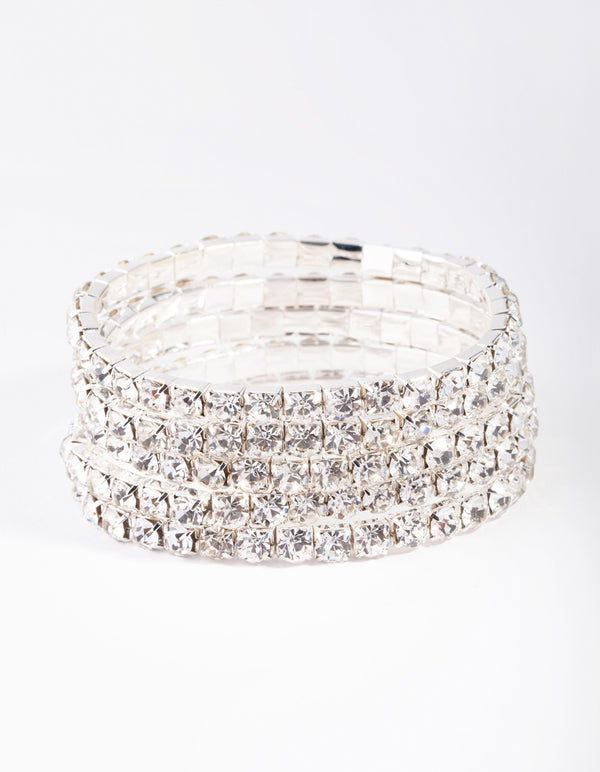 Silver 5mm Cupchain Stretch Bracelet 5-Pack