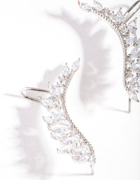 Silver Cubic Zirconia Marquise Crawler Earrings - link has visual effect only