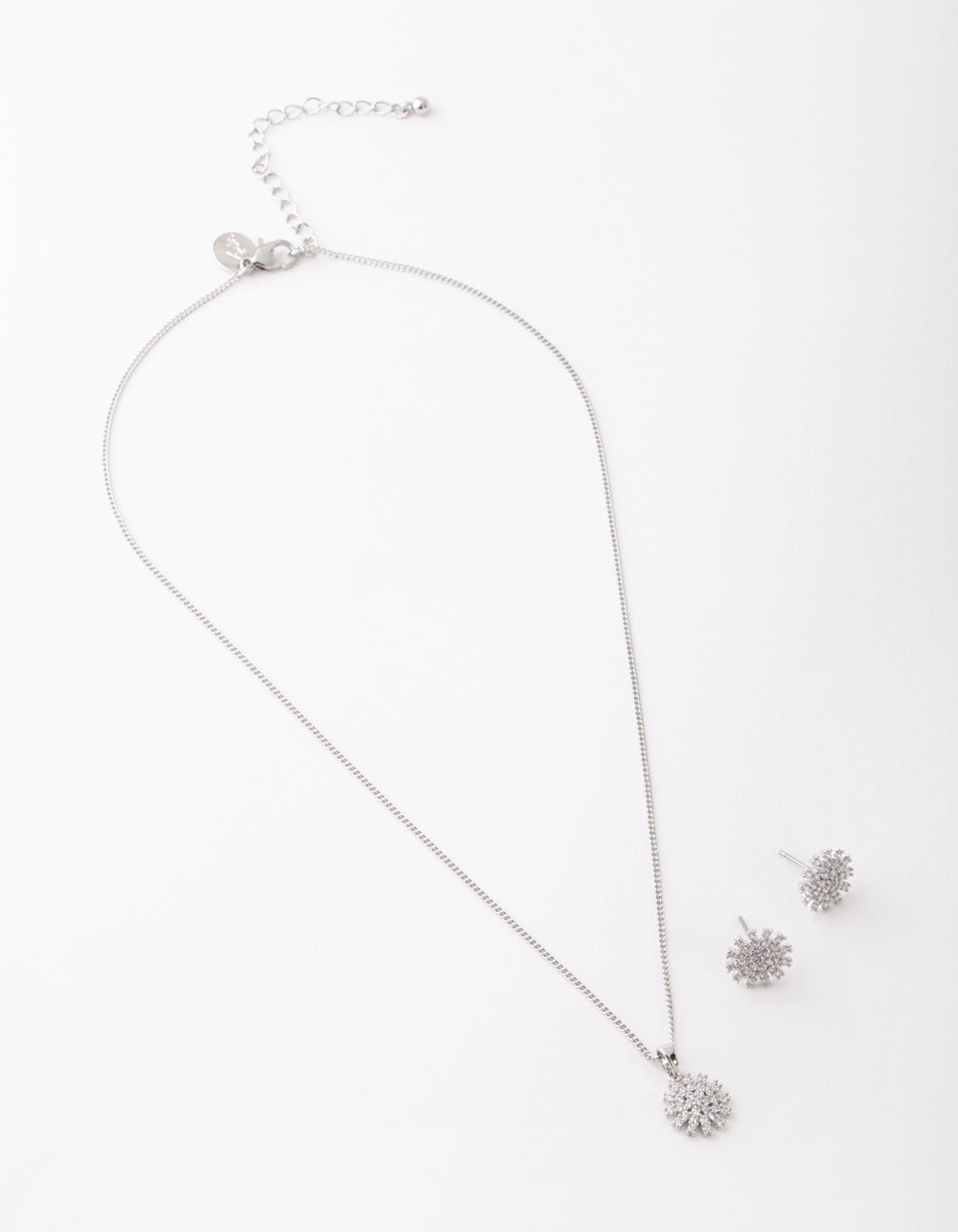 Flower Diamante Necklace & Earring Set