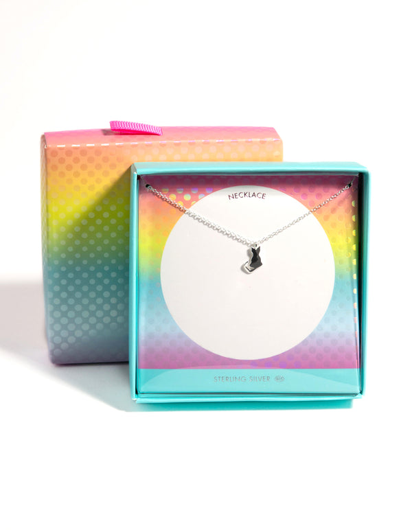 Kids Sterling Silver Cat 30cm Necklace