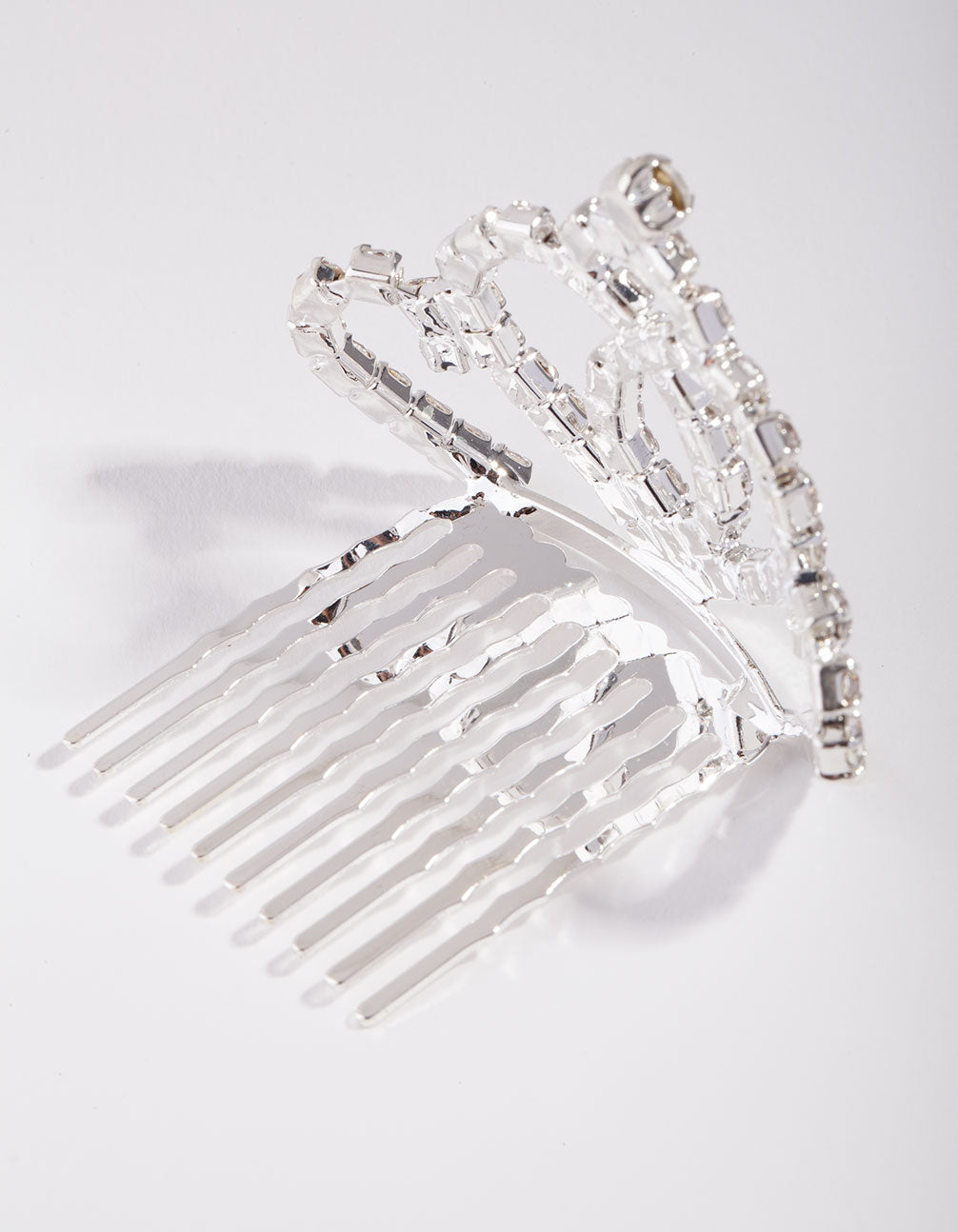 Kids Silver Diamante Swirl Crown