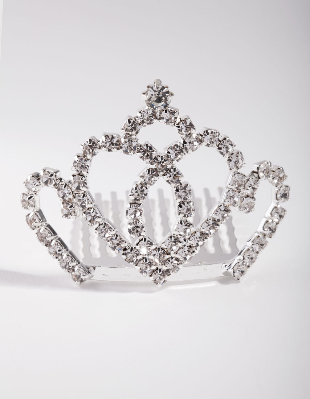 Kids Silver Diamante Swirl Crown