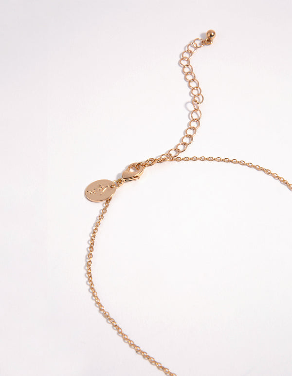 Gold Floral Cat Eye Necklace & Earrings Set