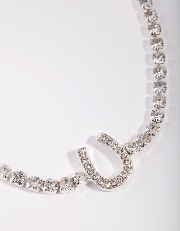 Silver Horse Shoe Cup Chain Bracelet