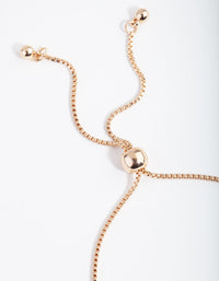 Gold Multi Circle Diamante Toggle Bracelet - link has visual effect only