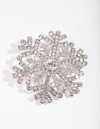 Silver Large Diamante Snowflake Broach - link has visual effect only