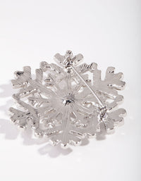 Silver Large Diamante Snowflake Broach - link has visual effect only