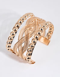 Gold Zip Twist Cuff Bracelet - link has visual effect only