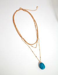 Gold Flat Chain Layer Station Necklace - link has visual effect only