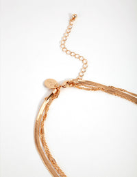 Gold Flat Chain Layer Station Necklace - link has visual effect only